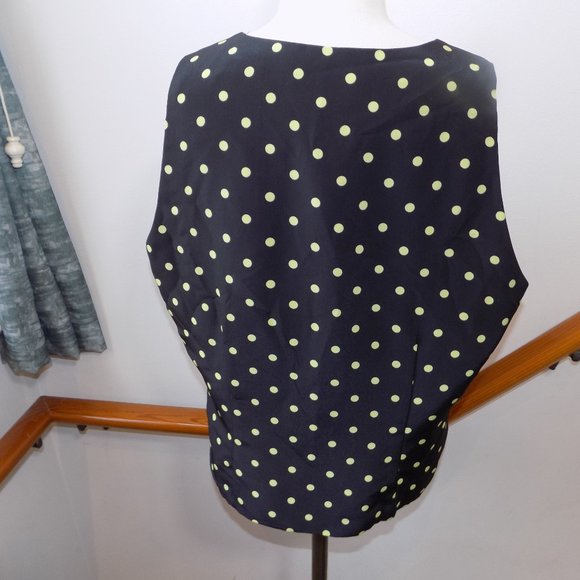 BAHARI GROUP VEST BLACK & GREEN POLKA DOT - Picture 2 of 5